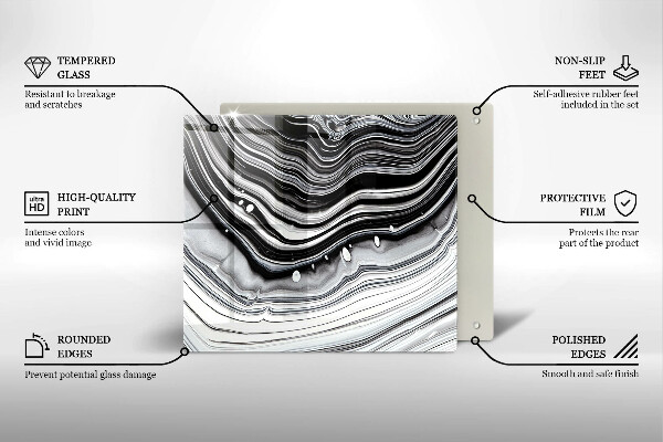 Kalené sklo za sporák Atramentová abstrakcia