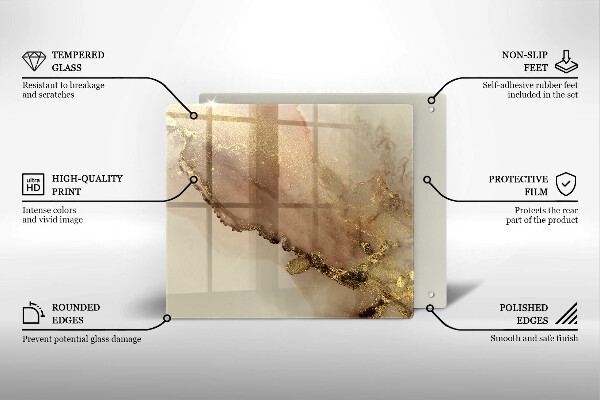 Kalené sklo za sporák Zlatá abstrakcia