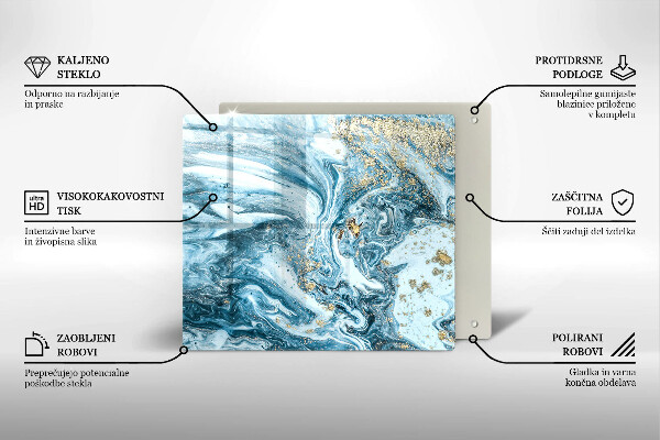 Kalené sklo za sporák Štruktúra so zlatom