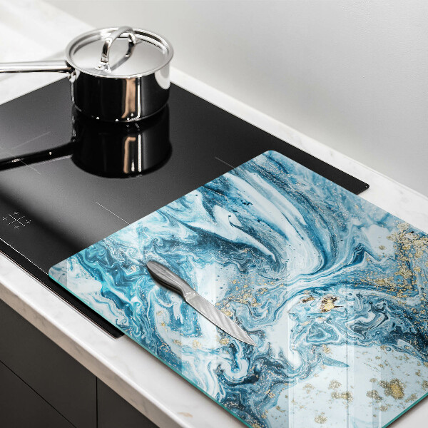 Kalené sklo za sporák Štruktúra so zlatom