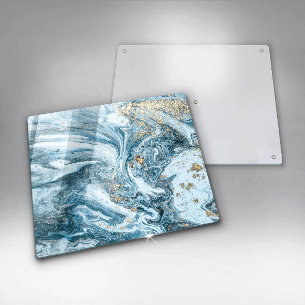 Kalené sklo za sporák Štruktúra so zlatom