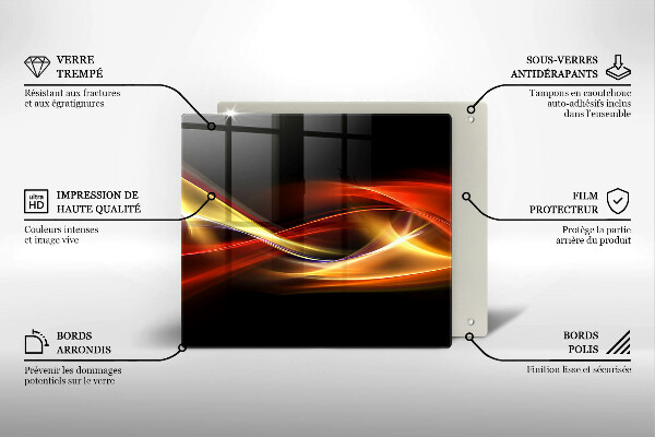 Kryt na indukčnú dosku Abstraktný dym a svetlo