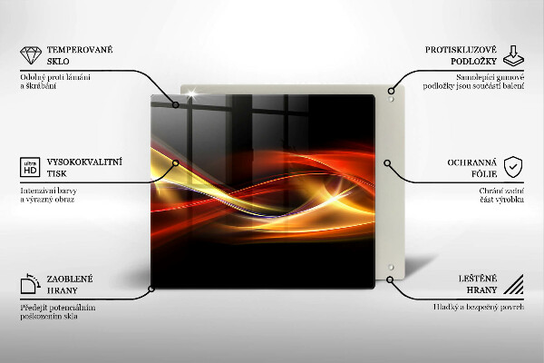 Kryt na indukčnú dosku Abstraktný dym a svetlo