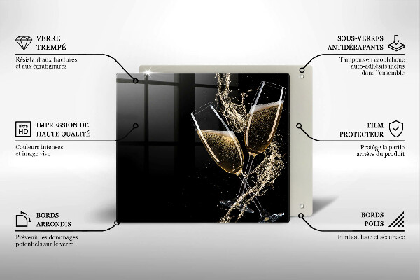 Kalené sklo za sporák Poháre na šampanské