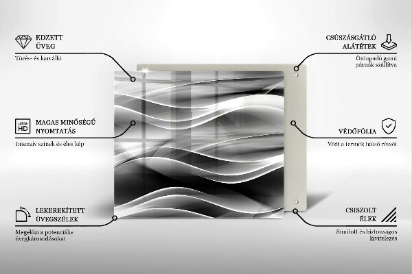 Kalené sklo za sporák Abstrakcia jemné línie