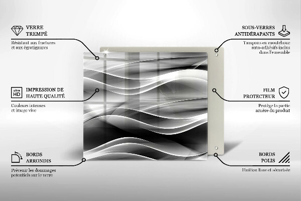 Kalené sklo za sporák Abstrakcia jemné línie