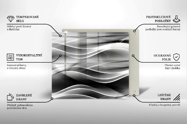 Kalené sklo za sporák Abstrakcia jemné línie