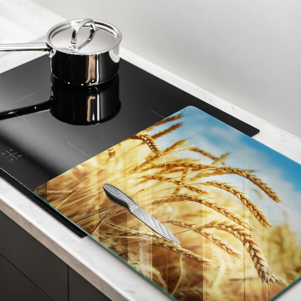 Kalené sklo za sporák Klasy obilnín na poli