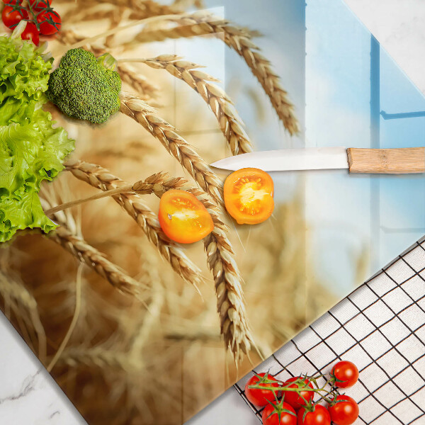 Kalené sklo za sporák Klasy obilnín na poli