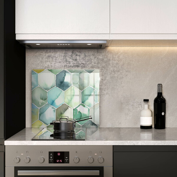 Sklo za varnú dosku Akvarelové šesťuholníky