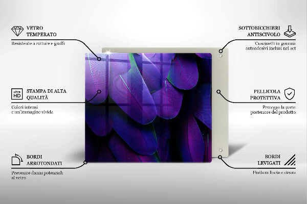 Sklo za varnú dosku Neónové pierka