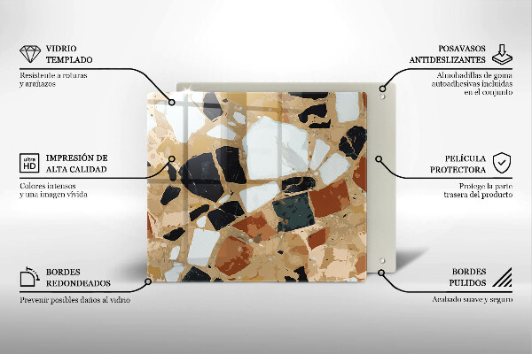 Krycia doska na sporák Doska s dekoratívnymi kameňmi