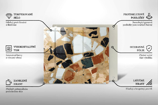 Krycia doska na sporák Doska s dekoratívnymi kameňmi