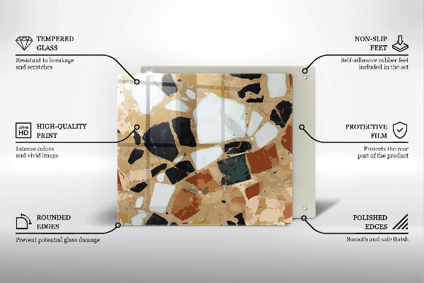 Krycia doska na sporák Doska s dekoratívnymi kameňmi