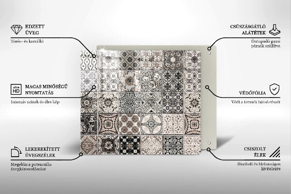 Kryt na indukčnú dosku Dekoratívne dlaždice