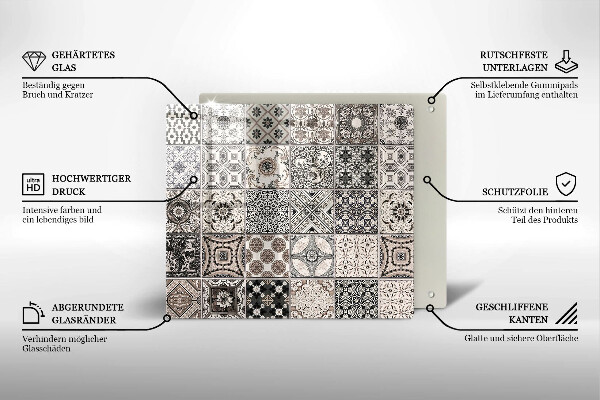 Kryt na indukčnú dosku Dekoratívne dlaždice