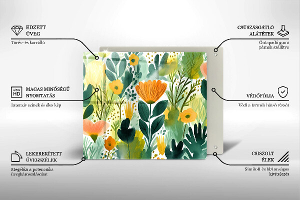 Krycia doska na sporák Maľované kvety