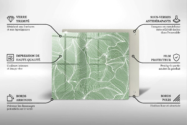 Sklo za varnú dosku Lineárne listy