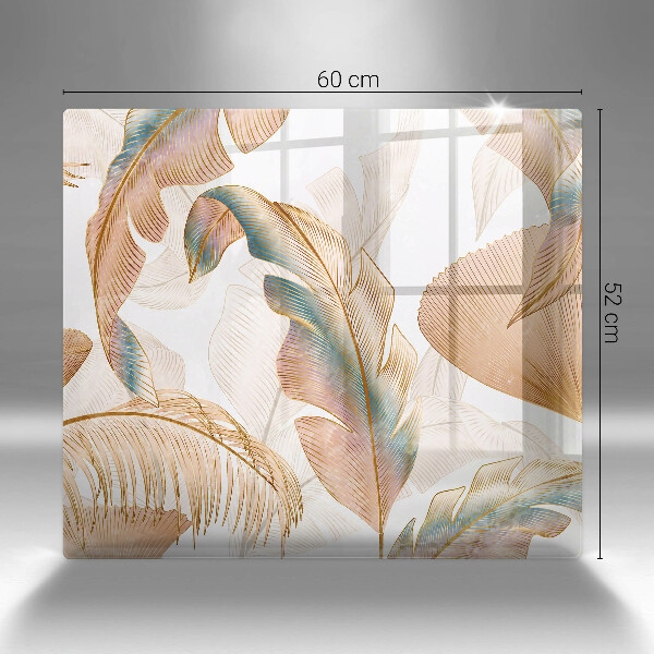 Sklo za varnú dosku Boho perie a listy