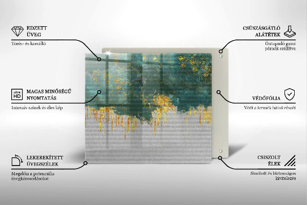 Sklo za varnú dosku Abstrakcia so zlatom