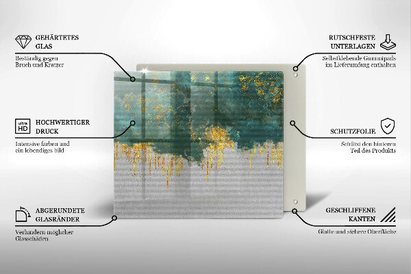 Sklo za varnú dosku Abstrakcia so zlatom