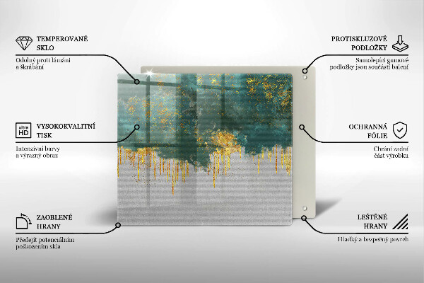 Sklo za varnú dosku Abstrakcia so zlatom