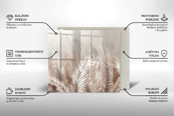 Sklo za varnú dosku Boho vegetačné listy