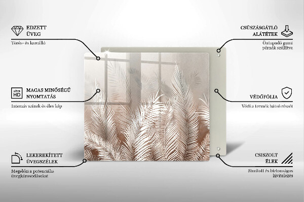 Sklo za varnú dosku Boho vegetačné listy