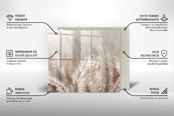 Sklo za varnú dosku Boho vegetačné listy