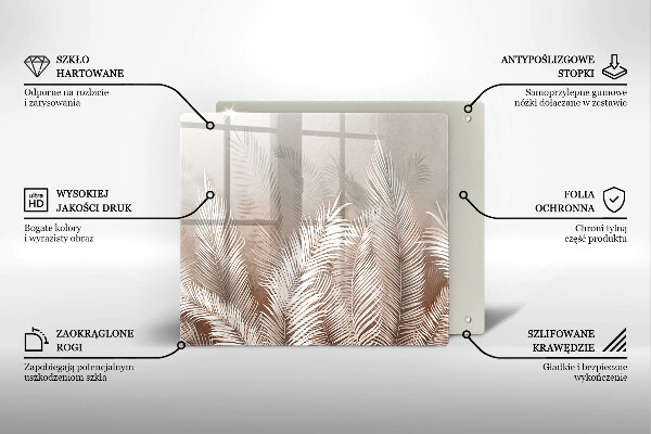 Sklo za varnú dosku Boho vegetačné listy