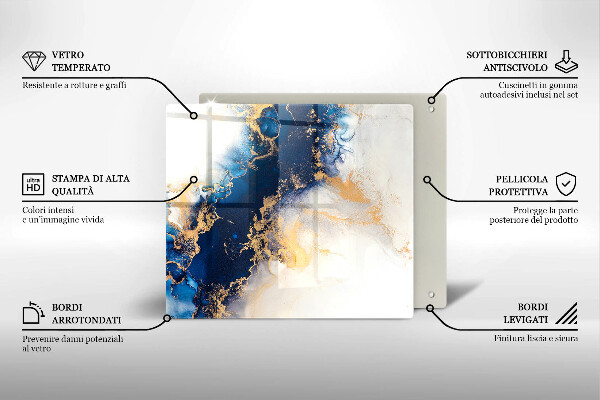 Sklo za varnú dosku Abstrakcia s modrou
