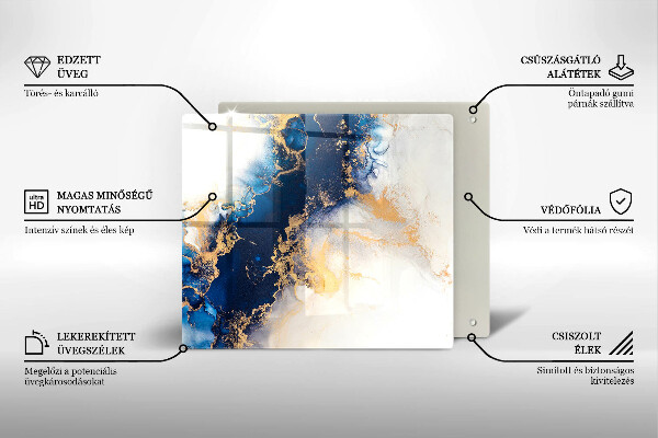 Sklo za varnú dosku Abstrakcia s modrou