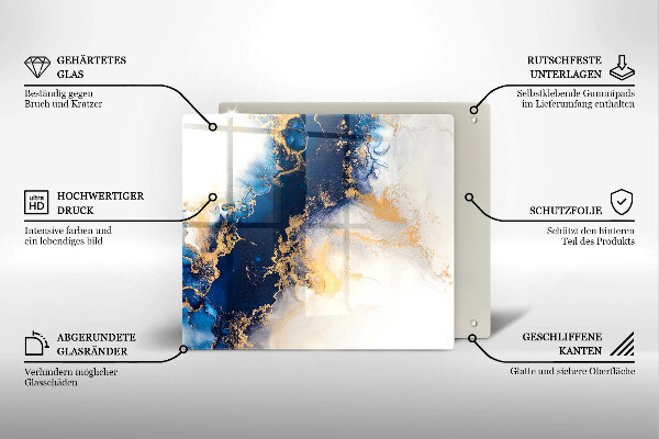 Sklo za varnú dosku Abstrakcia s modrou