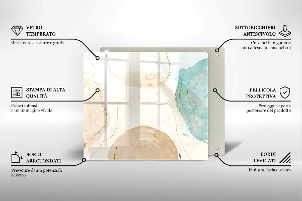 Kalené sklo za sporák Svetlé boho tvary