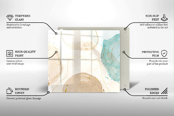 Kalené sklo za sporák Svetlé boho tvary