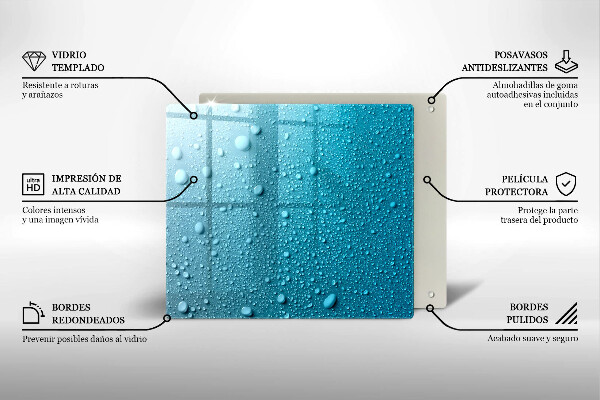 Kalené sklo za sporák Kvapky vody