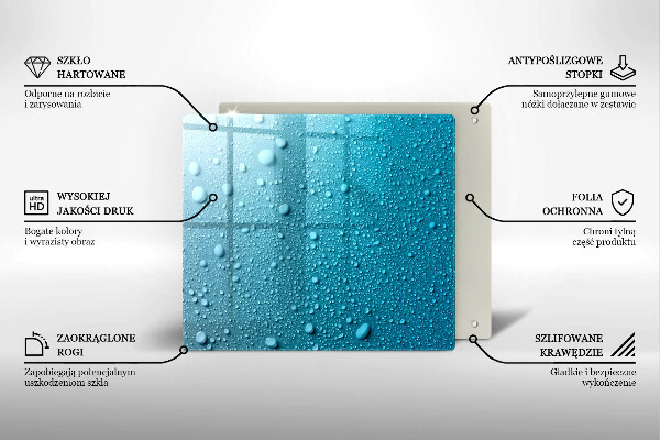 Kalené sklo za sporák Kvapky vody