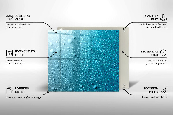 Kalené sklo za sporák Kvapky vody