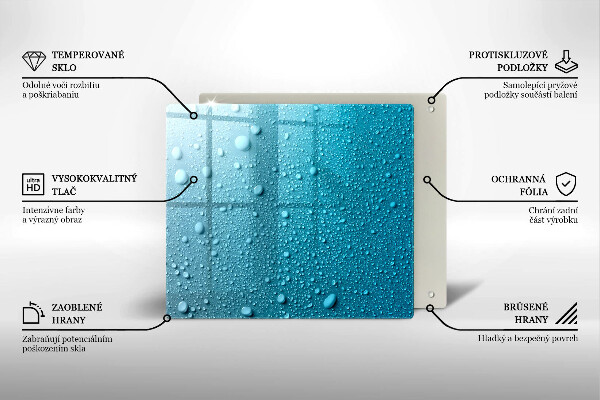 Kalené sklo za sporák Kvapky vody