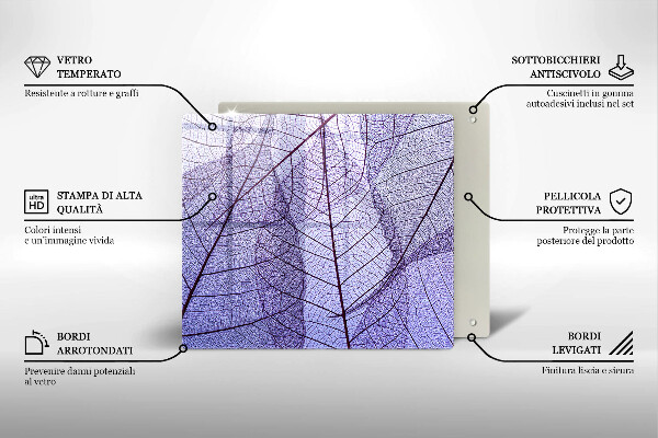 Kalené sklo za sporák Listy so žilami