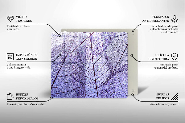 Kalené sklo za sporák Listy so žilami