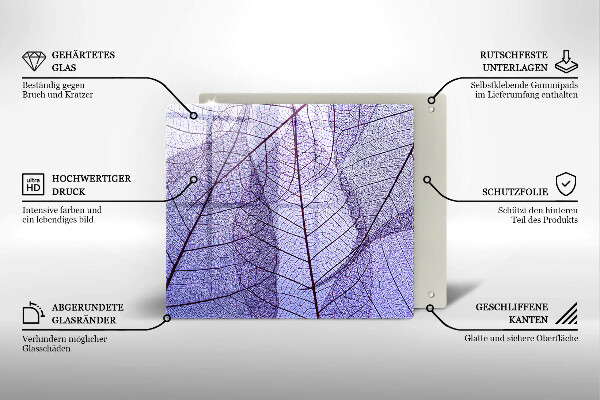 Kalené sklo za sporák Listy so žilami