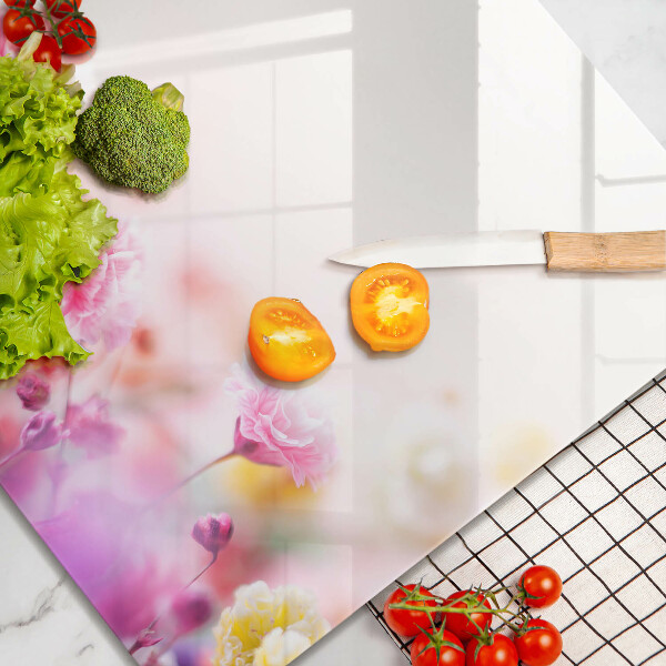 Kalené sklo za sporák Kvetinová lúka