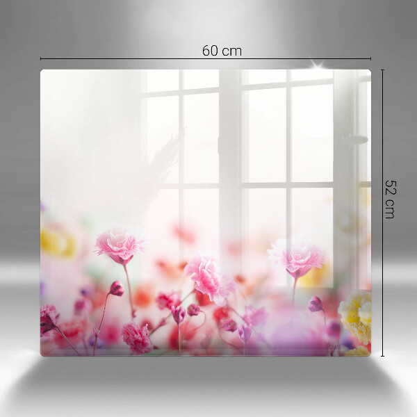 Kalené sklo za sporák Kvetinová lúka