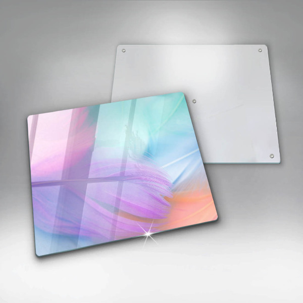 Kalené sklo za sporák Pastelové perie