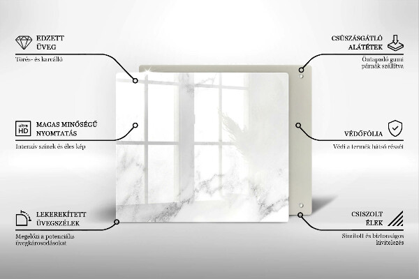 Kalené sklo za sporák Moderný mramor