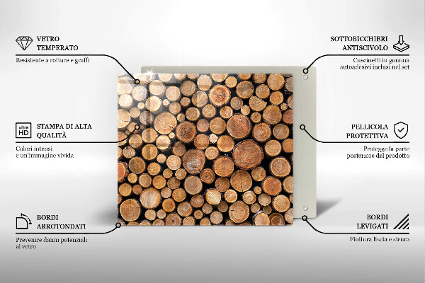 Kalené sklo za sporák Kmene stromov