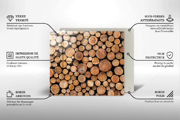 Kalené sklo za sporák Kmene stromov