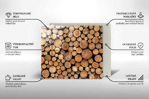 Kalené sklo za sporák Kmene stromov