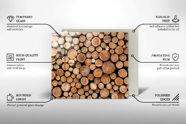 Kalené sklo za sporák Kmene stromov